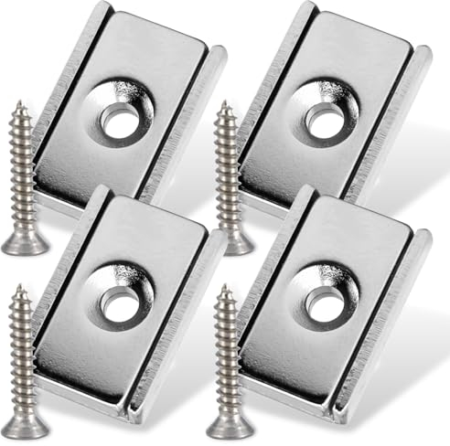 Neodym Magnete 20mm Magnetleisten - Manget 8Kg Stark mit Bohrung Senkung für M3 Schrauben - Magnetquader mit Loch zum Anschrauben [4 Stück]