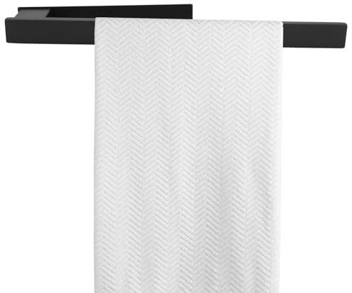 Miawtro Handtuchhalter, Handtuchhalter Ohne Bohren aus Edelstahl 304, Selbstklebender Handtuchhalter schwarz Wand,Handtuchregal Badezimmer 39 cm für Bad und Küche, Modernes Design