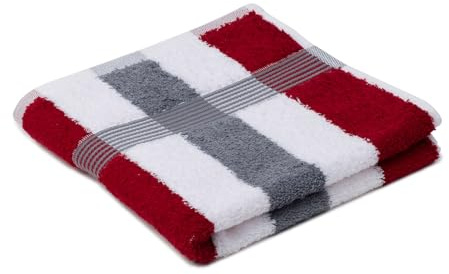 liebling Handtuch, 100% hochwertige Baumwolle, Serie Miami, 50 x 100 cm, waschbar & trocknergeeignet, Farbe: Bordeaux/weiß/anthrazit
