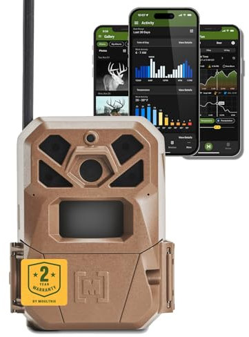 Moultrie Edge 2 Cellular Trail Camera - Auto Connect Nationwide 4G LTE - On Demand 36MP Photo - 1080P Video with HD Audio - 100 Ft Detection Range - Low Glow Flash