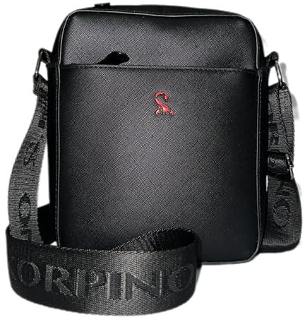 SKORPINO Umhänge Tasche Herren| 20,5x26x5,5cm| PU-Leder Tasche| Schultertasche| Wasserabweisend| kleiner Rucksack| Seitentasche| crossbody bag| leichte Kuriertasche
