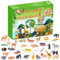 Hemore Animal Adventskalender 2024, 24 Tage Weihnachten Countdown -Kalender Tier Figurenspielzeug, Tiere Weihnachtskalender für Kinder im Alter von 3+ (Stil 1)