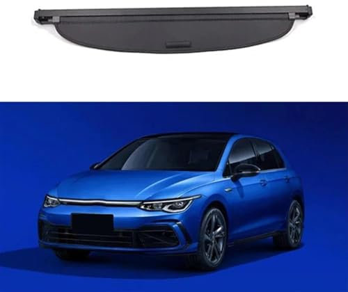 LJWAN Voiture Coffre Rétractable Étagères pour VW Golf 8 Mk8 R Line GTI 2022 2023 2024, Cache Bagages Housse Colis Cargo Rideau Bouclier SéCurité Partition Panneau