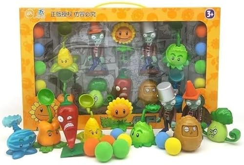 RJDJBFLC Juego completo de figuras de anime de silicona suave de Plants vs. Zombie, juguetes para niños, regalo de cumpleaños