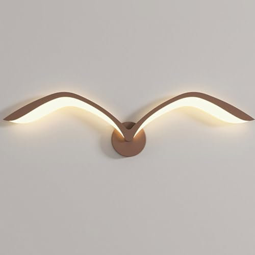 LOGT LED Tiere Vogel Wandleuchte Innen Dekorieren Wandlampe Kreative Möwe Nachttischlampe 9W Warmweißes Bird Wandbeleuchtung Metall Material Acryl Lampenschirm für Wohnzimmer Schlafzimmer