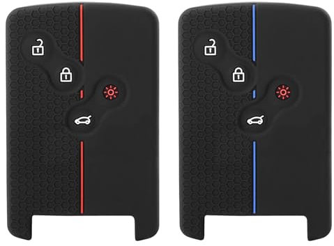 Etui Carte Renault, 2 Pièces Coque Carte Renault, Accessoires Clio 4, Protection Coque Clé pour Renault Clio, Renault Coque de Clé, Renault Megane 3 RS Accessories, Protection Commande Captur