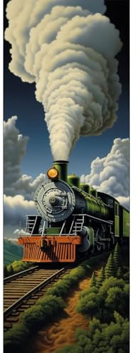 5D Diamond Painting Tren Vintage Diamond Art Kit, DIY Grande Pintura de Diamantes Adultos Punto de Cruz Kit, Diamond Art Crystal Arts Crafts para Decoración de Pared Hogar 95x280 cm/38x111 Inch M-63