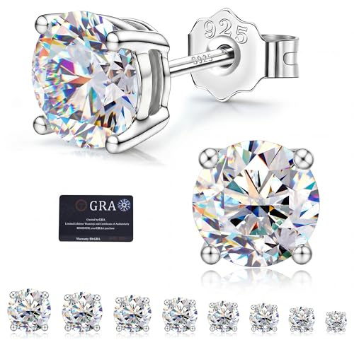 FANCH Orecchini Moissanite 2ct Donne Uomo Argento 925 Diamant Orecchini