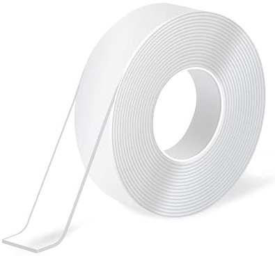 Acual 5m Doppelseitiges Nano Klebeband Extra Stark Transparent, Nano Double Sided Tape, Abnehmbar Spurlos Klebeband Doppelseitig für Teppich, Foto Wand, Küche, Zuhause, Auto-5m*2cm*2mm