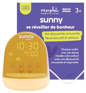 Morphée Sunny - Réveil Enfant éducatif et veilleuse dès 3 Ans - sans Ondes