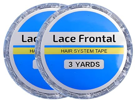 2PCS Doppelseitiges Klebeband, Tape Extensions klebeband Blue Liner Tapes Hair Extension Tape Ersatzstreifen Perückenbandrolle Doppelseitiges Tapes Extensions für Haarverlängerungen und Perücken(0.8c