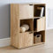 Turin Oak Finish 6 Cube 3 Doors and 3 Open Cubes Shelf/Shelves Books CDs & DVDs Office Home Storage Unit