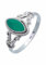mantraroma Damen Ring Silber mit Stein grünen Onyx Edelstein grün ausgefallen verspielt