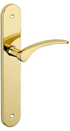 THIRARD - Ensemble de Poignées pour Porte Intérieure Dionysos - Acier Embouti - Design Élégant - Usage Pratique - Entr'Axes 195 mm - Carré 7 mm - Finition Laitonnée - Jaune/Doré
