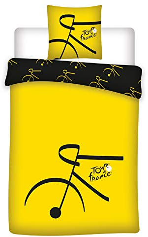 BrandMac Tour de France Fahrrad Bettwäsche 200 x 135, 80 x 80 100% Baumwolle, Schadstoffgeprüft Öko Tex Standard 100, Deutsche Standardgröße