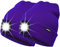 ATNKE 2Pcs Neue Warme LED beleuchtete Mütze,Unisex USB wiederaufladbare Laufmütze Ultra Bright 4 LED wasserdichte Lichtlampe Mehrfarbig/Purple