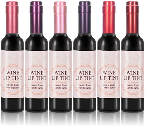 Juego de Brillo de Labios Mate y Tinte de Vino - 6 Colores, Lápiz Labial Líquido a Prueba de Agua de Larga Duración