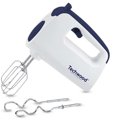 Techwood TMH-8300 Batteur Multifonctions 4-en-1 Blanc/Bleu