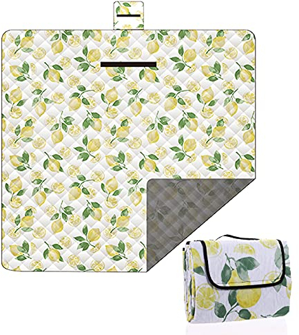 MINGPINHUIUS Picknickdecke, wasserdichte Unterseite, groß, 200 x 200 cm, faltbare Picknickmatte für 5–6 Personen, tragbare Campingmatte, sanddichte Stranddecke mit Griff für Camping, Reisen, Grillen,