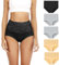 Senllori Damen-Unterwäsche, hohe Taille, Baumwolle, Bauchkontrolle, weiche volle Abdeckung 5 Pack Mehrfarbig Größe L