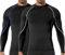Herren (2er Pack) Kompression Langarm Stehkragen Wintersport Baselayer T-Shirts Tops Schwarz06-L