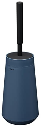 Tiger Tess Toilettenbürstenhalter mit flexibler Swoop WC-Bürste, WC-Bürstengarnitur freistehend oder zur Wandmontage (Kleben oder Schrauben), Farbe: Blau / Schwarz
