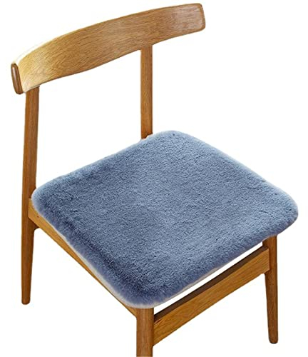 SWECOMZE Sitzkissen,Faux Lammfell Schaffell Stuhlkissen Zierkissen Sitzauflage Longhair Fell Optik Nachahmung Wolle Sofa Matte, 45 * 45cm (Grau)