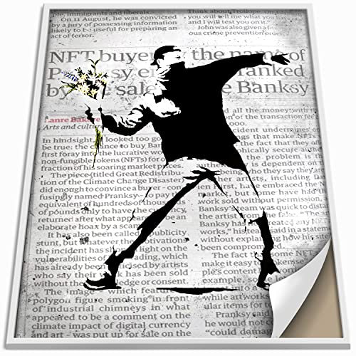 Boikal Collection Banksy Bilder ohne Rahmen Wandbilder XXL Poster Set - Flower Thrower - 1-teilig, 40 x 60 cm - A2