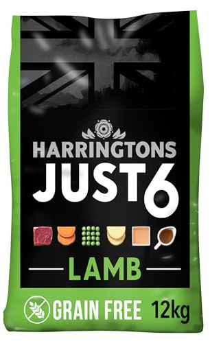 Harringtons Just 6 Complete Grain Free Dry Adult Dog Food Lamb 12kg - With Added Fresh Baked Bites