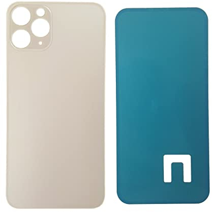 DHLK® Backcover Glas Rückseite Gehäuse kompatibel mit iPhone 11 Pro - Back Glass Big Hole (Weiß)