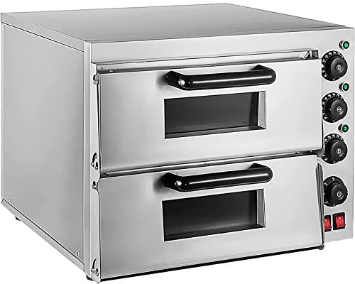 HSRG Forno Elettrico per Pizza, Forno per Tostapane Multiuso con Cassetto per Pizza, Struttura in Acciaio Inossidabile da 15 Pollici con Lampada Antideflagrante, per Feste in Casa al Ristorante