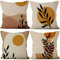 Aoihrraan 41x41cm 4er Set Dekorativ Boho Kissenbezug Minimalistisch Regenbogen Sonne Berg Blatt Modern Kunst Quadratische Sofakissen Dekokissen Aus Leinen Wohnzimmer Draussen Patio Stuhl Garten Sofá