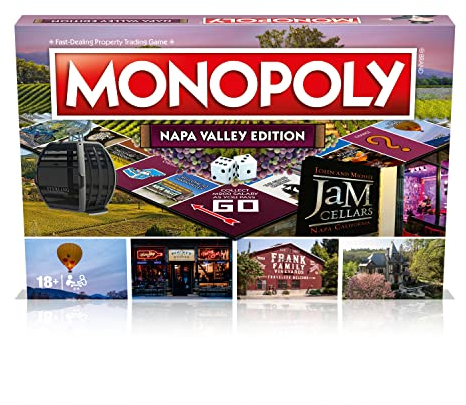 Monopoly Napa Valley Edition, Familien-Brettspiel für 2 bis 6 Spieler, Brettspiel für Kinder ab 18 Jahren