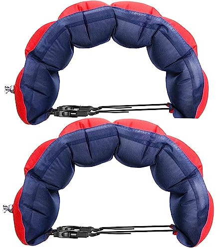 2 cinture da nuoto gonfiate, cintura da nuoto regolabile, cintura gonfiabile per bambini e adulti, per sport acquatici, nuoto ausiliario, colore rosso