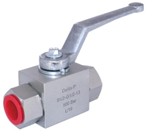 URPIZY 1PC Hydraulische 2-Wege-Hochdruck-Kugelhahn - 1/2 für BSP - 500 Bar MWP Hydraulische Kugelhahn Kohlenstoffstahl