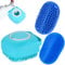 Zxglxinyao Ensemble de bain pour chien – Brosse de massage en silicone, distributeur de shampooing et brosses à récurer pour poils courts et longs