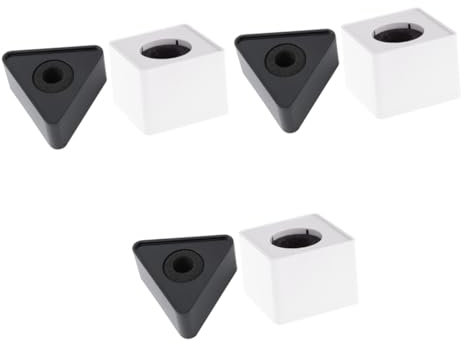SUPVOX 6pcs Microphone Accessories Abs Injection Molding Square Triangle Interview Mic Logo Flag Station for Professional Use