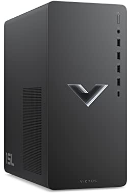 HP Victus TG02-0011ss Desktop - Computer da tavolo da gioco, processore AMD Ryzen 5 5600G, 16 GB RAM, 512 GB SSD, NVIDIA GeForce RTX 3050 Graphics, Tower PC, FreeDOS, colore: Argento Mica