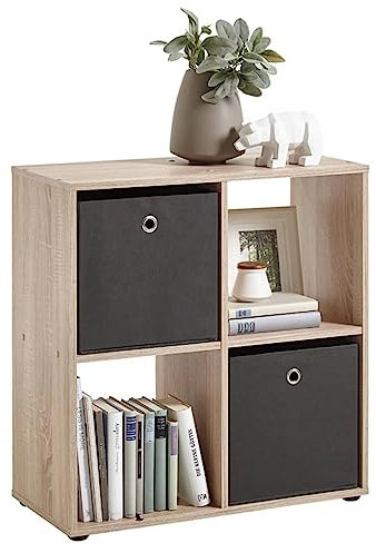 FMD Standregal, Trofast Regal Vorratsschrank Eckregal Stehend Bücherregal Geeignet für Kellerraum Arbeitszimmer Schlafzimmer Balkon mit 4 Fächern Eichenbraun