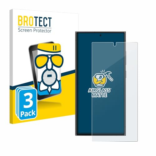 BROTECT Schutzglas für Samsung Galaxy S24 Ultra | 3 Stück Entspiegelnder Displayschutz Made in Germany Schutzfolie Matt Kratzfest 9H Anti-Fingerprint Einfache Montage