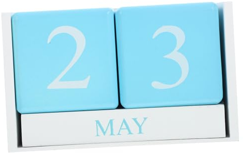 NUOBESTY Kalender Holz Tischkalender Holzkalender 2024 Wohnkultur Schreibtischkalender Bürodekoration schmücken eleganter Blockkalender Kalender für den Haushalt