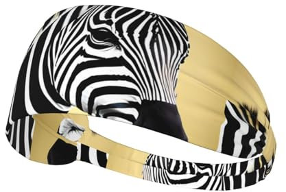 Schwarzes und weißes Zebra-Haarband, Unisex, elastisch, für Outdoor-Sport, Yoga, Laufen, Fitness