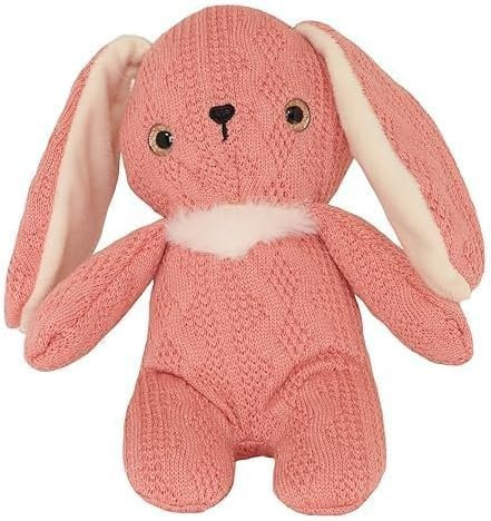 Toyland® 17 cm (6,6 Zoll) kuscheliger rosa gestrickter Hase – Plüschtier für Kinder – Geeignet für Kinder ab 12 Monaten