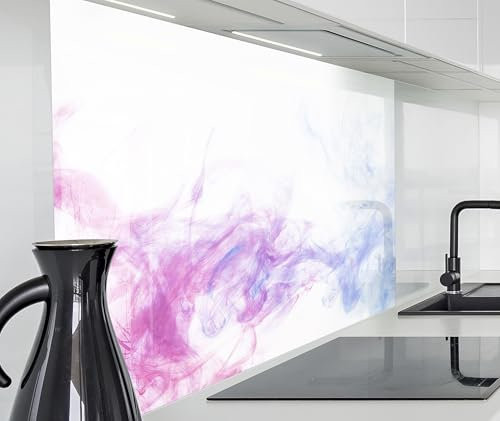 timalo Spritzschutz Wand für Herd, Küche Küchenrückwand Glasoptik | Acryl Glas 2mm | Glasrückwand Acrylglas Wandpaneele Rückwandschutz Platte | 160x50cm Bunter Rauch