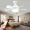 Lampadario con Ventilatore da Soffitto, Plafoniera con Luce e Telecomando (Bianco)