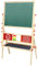 Idena 20177 - Magnetstandtafel für Kinder, ca. 76 x 38 x 118 cm, Doppelseitige Magnettafel aus FSC Holz, Kreidetafel inkl. Ablage, Abacus und Uhr