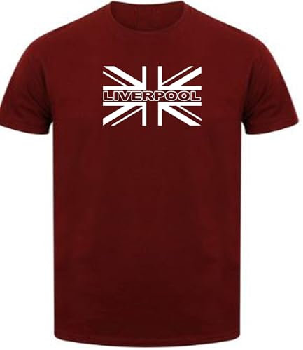 Liverpool T Shirt in Maroon XXL Union Jack Flag Football Novelty Team Design