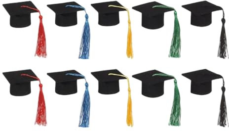 PLCPDM 10 Stück Abschlusshut mit Quasten, Aufsätze für Dessert, stilvolle Weinflaschen-Verzierung, Cupcake, Lutscher, Ornament