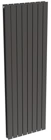 Radiateur anthracite mural eau chaude vertical acier double lame | 180 x 60 cm 2 464 Watt chauffage central | 4 raccordements 15x21 (1/2) série NYTIA by NOYON & THIEBAULT