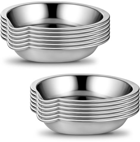 12 Stück Edelstahl Farbschale Palette Malen Kleine Runde Farbwanne Make-Up Palette Mischpalette Silber Farbmischpalette für Home Store Aquarelle Handwerk Malerei(ca. 5x5x1,5 cm)